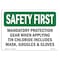 Signmission OSHA, Mandatory Protection Gear When Applying, 14in X 10in Rigid Plastic, 14" W, 10" H, Landscape OS-SF-P-1014-L-10669 - alternate 1